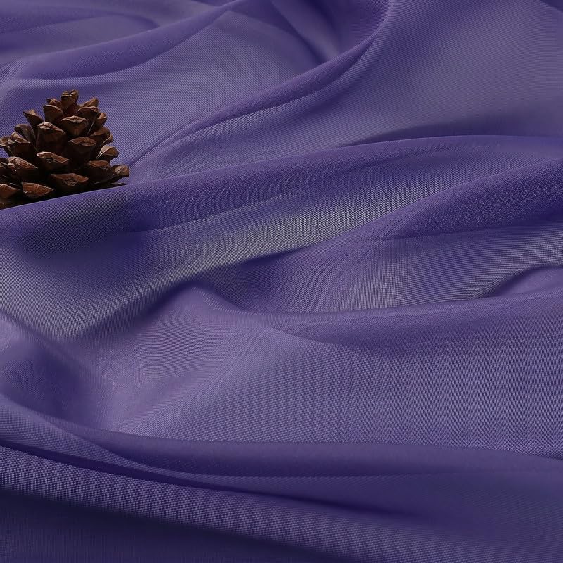 Purple Sheer Curtains 54 Inches Long 2 Panels (Purple / 42"W x 54"L (Pack of 2))
