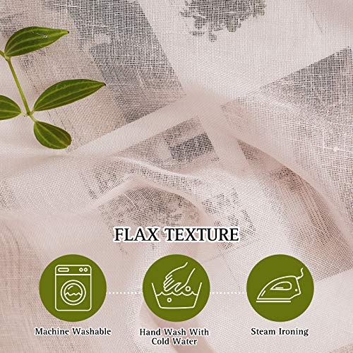 Flax Natural Blend Semi Sheer Curtains 72" L for Nursery (52"W x 72"L (Pack of 2) / Dusty Blush)