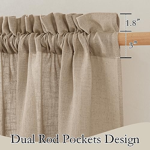 Extra Wide Sheer Curtains for Sliding Patio Door Large Window (Khaki / 70"W x 95"L (Pack of 2))