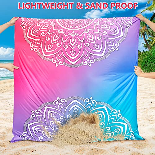 Waterproof Sandproof Beach Blanket Mat for 1 (120" X 108"（1~8 person） / Beautiful Pattern)