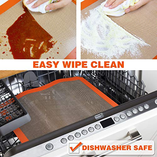 Best German Silicone Baking Mat (2 Half Sheets + 1 Macaron Sheet Baking Mat Set / 11.625 x 16.5 inches (LxW) *3)