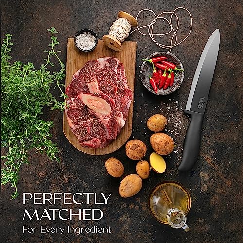 Ceramic Knife Set With Block (Black handle / Deluxe 14 Pcs)