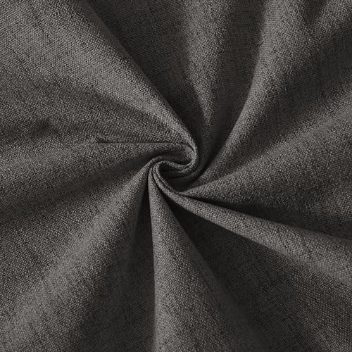 Pinch Pleated Back Tab Curtains Linen Textured 100% Blackout Curtains Thermal Insulated for Bedroom Living Room Bay Window Drapes (Grey / 40"W x 90"L (Pack of 2))