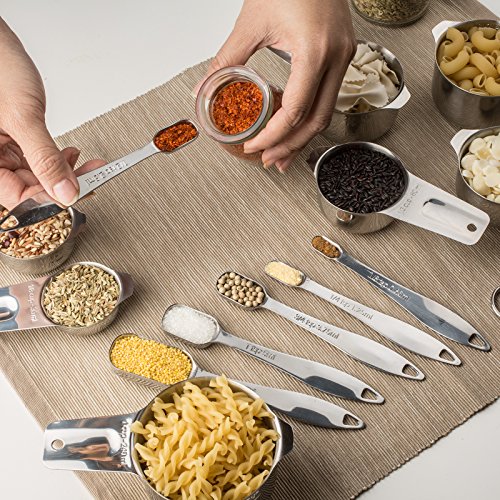 13 Piece Measuring Cups and Spoons Set (13 Piece / Silver)