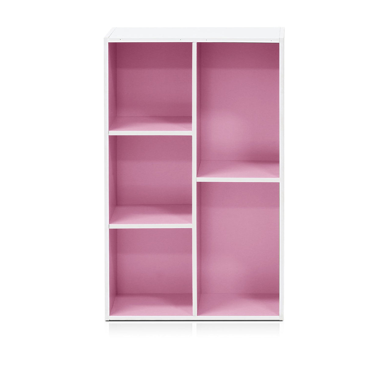 LUDER Book Shelf (White/Pink / 5-Cube)