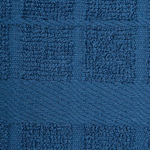 Basic Terry Collection Solid Windowpane Dishcloth Set (Blue / 12x12")