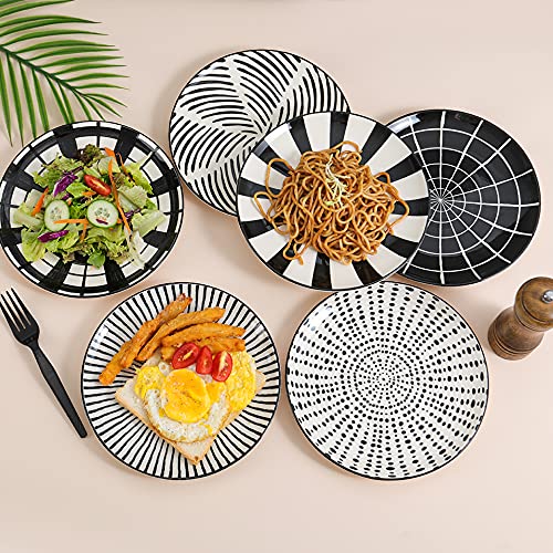 Ceramic Dessert Plates 8 Inch (8 inch / Black)