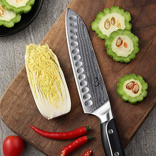 18 Pieces Damascus Kitchen Knife Set (Black/Grey+ / 18 Pieces)