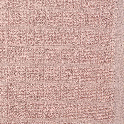 Basic Terry Collection Solid Windowpane Dishcloth Set (Pale Mauve / 12x12")