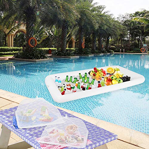 1PCS Inflatable Serving Bars and 3PCS Mesh Food Umbrella Covers Tent for Outdoor (4PACK)