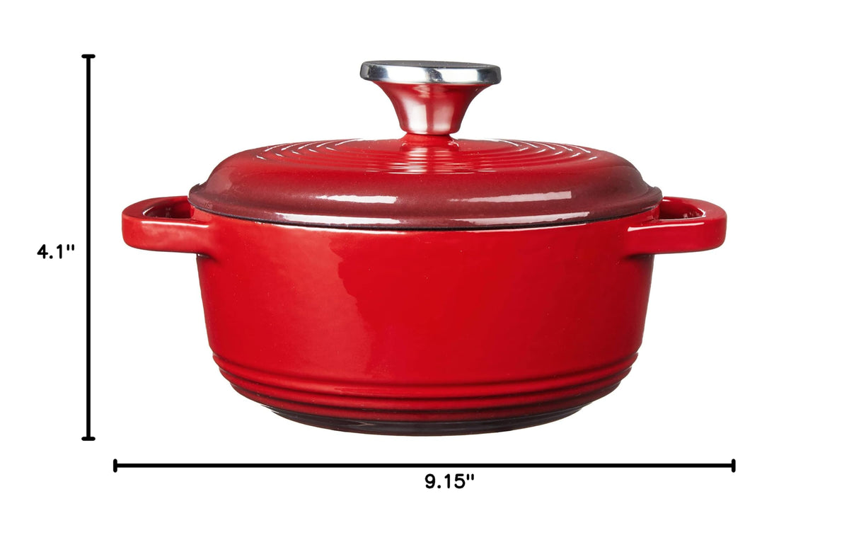 Essential Enamel Cast Iron Dutch Oven (Red / 1.5 Quart / Dutch Oven)
