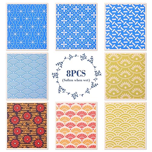 8 Pack Swedish Dishcloths for Kitchen (8 Pack-persian Pattern)