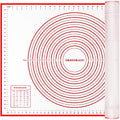 Silicone Pastry Mat Extra Thick Large Non Stick Baking Supplies Kitchen Counter Cooking Rolling Dough Sheet Pie Crust Sourdough Bread Oven Liner with Measurement (32"L x 24"W / 1#Red)