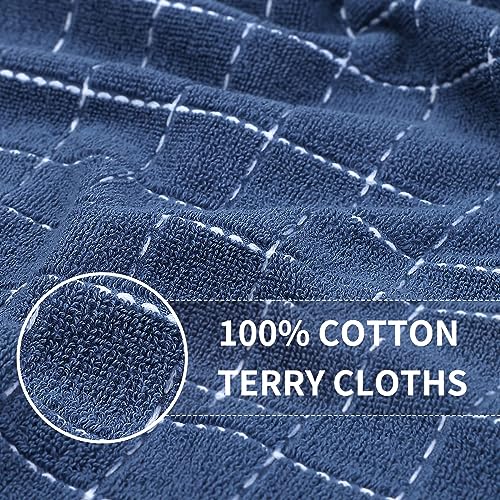 100% Cotton Terry Kitchen Towels (Navy Blue / 13 X 28 - 12 Pack)
