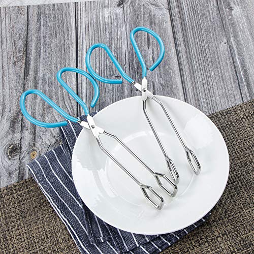 10 Inch Stainless Steel Scissor Tongs (blue 10"+10")