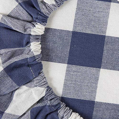 Reusable Cloth Bowl Cover Collection Machine Washable (Farmhouse Plaid, French Blue / 10.25"/8.25"/7.5" Diameter)