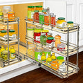 LYNK Élite 3 Tier Spice Rack Organizer Cabinet (Wood / 6" x 21" - 3 Tier)