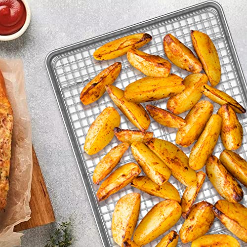 Baking Sheet with Rack Set [2 Pans + 2 Racks] (10 x 8 x 1 inch)