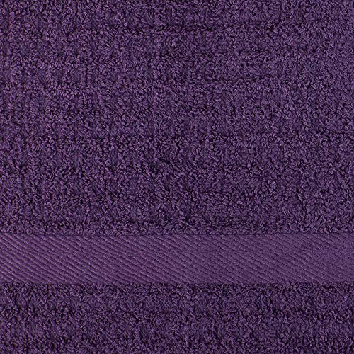 Basic Terry Collection Waffle Dishtowel Set (Solid Eggplant / 15x26")