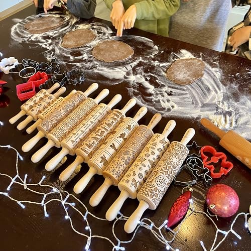 SUNFLOWER FIELD Embossed Rolling Pin for Ceramic. Clay Roller and Ceramic Stamp for Embossing Pottery. Baking Gifts for Women by Algis Crafts for Embossed Cookies