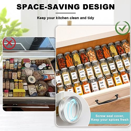 24 Pcs Glass Spice Jars with Labels