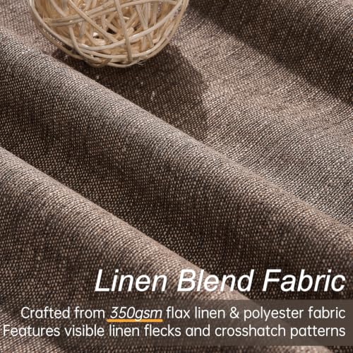 Dark Brown 90 Inch Blackout Linen Curtains for Bedroom Living Room 2 Panels Memory Trained 100% Black Out Soundproof Room Darkening Back Tab Window Curtains Pleated Drapes (Dark Brown / 52"W x 90"L (Pack of 2))