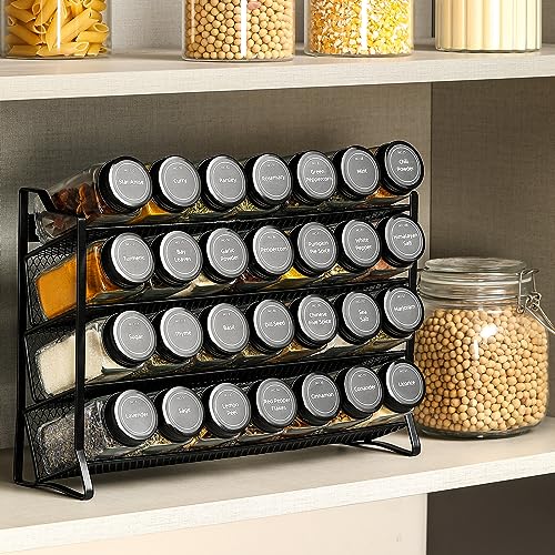 Spice Rack Organizer for Cabinet (Black)