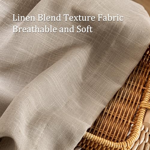 Taupe Curtains 96 Inches Long for Living Room Sliding Glass Door Semi Sheer Drapes Light Filtering Window Treatments Soft Farmhouse Style Privacy Protect Back Tab (50"W x 96"L (Pack of 2) / Taupe-new)