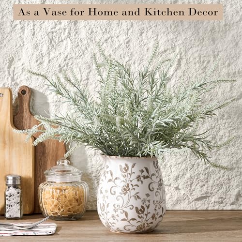 Utensil Holder for Kitchen Counter (Brown Flower Patterns)