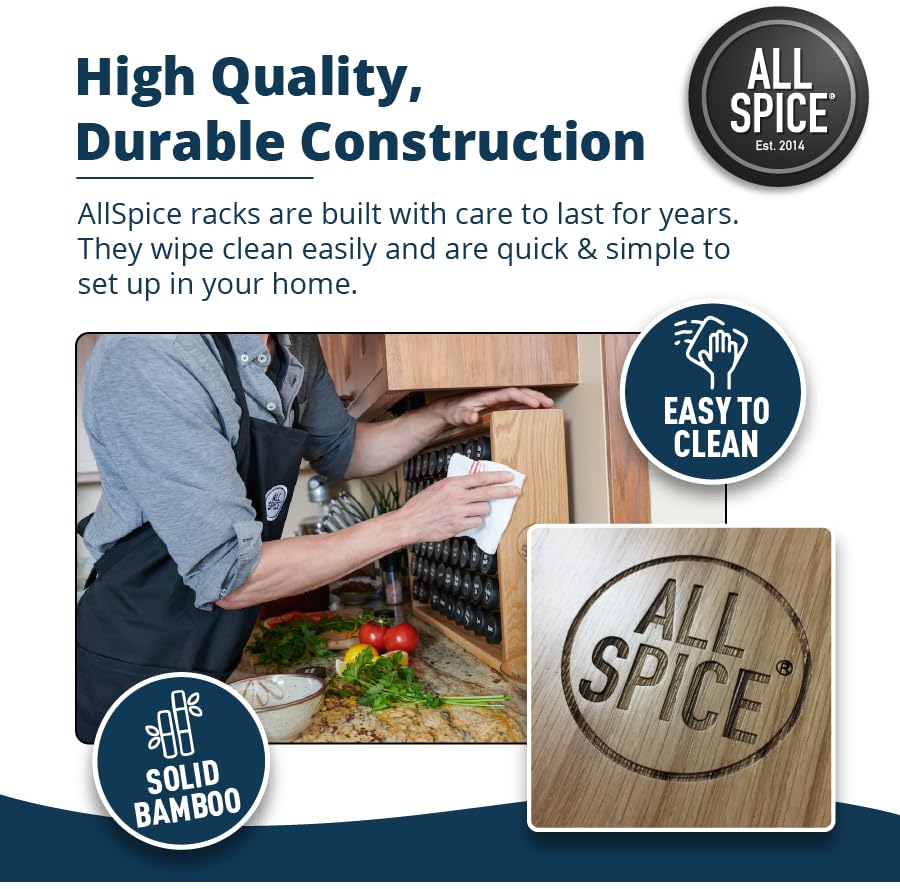 Spice Rack Organizer (60 Jar / Bamboo)