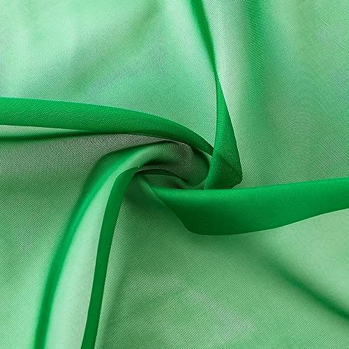 Sheer Voile Window Treatment Rod Pocket Curtain 2 Panels (Green / 52"W x 96"L (Pack of 2))