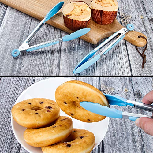 Kitchen Food Tongs (Blue - Mini Tongs Set)