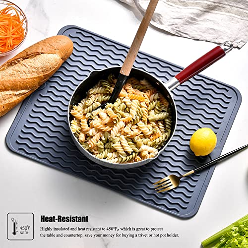Silicone Dish Drying Mat (Grey / 18" x 16")
