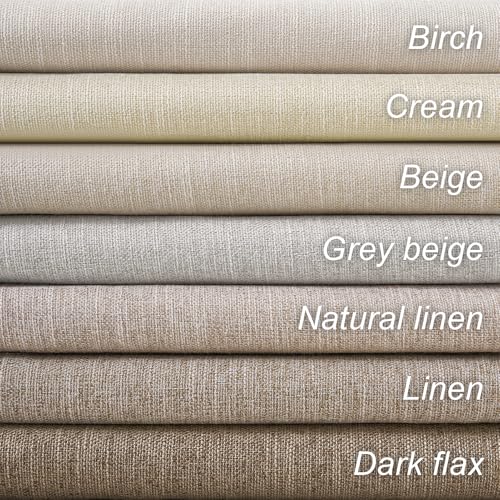 Cream Birch 84 Inch Longth 40 Inch Wide 100% Blackout Curtains 2 Panels Set for Bedroom Back Tab Rod Pocket Pleated Thermal Insulated Energy Efficient Cotton Linen Blend Decor (Birch / 40"W x 84"L (Pack of 2))