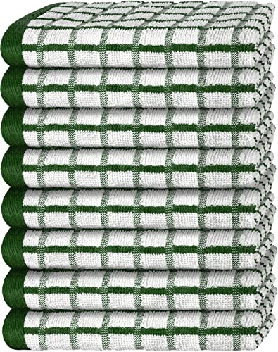 Premium Dish Towels for Kitchen (Green / Dish Towels 8-Pack, 16x26 Inches)