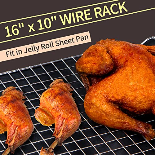 Cooling Rack for Cooking and Baking (Silver / 16"x10"-1PC)