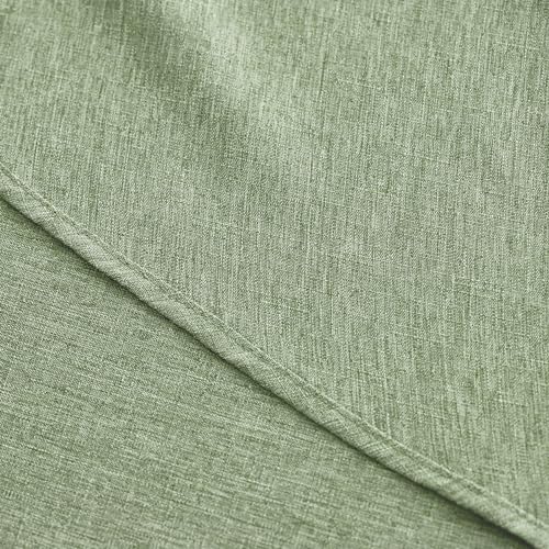 Faux Linen Round Tablecloths 60 inch (Sage Green / 60" (Round))