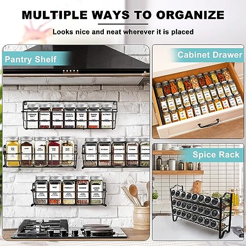 24 Pcs Glass Spice Jars with Labels