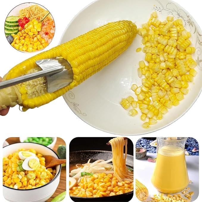 2 Packs Corn Peeler for Corn on the Cob (Silver)