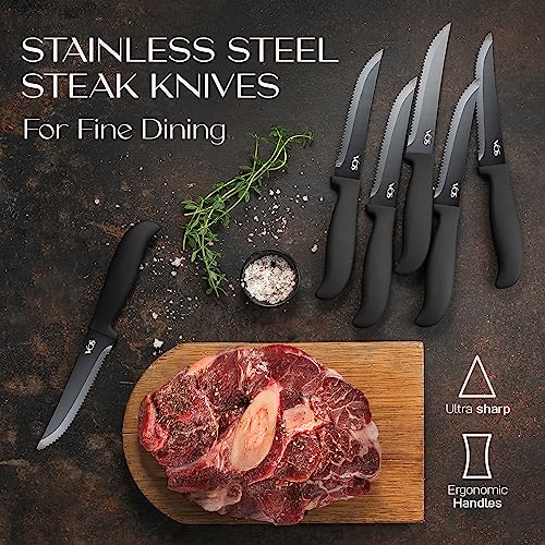 Ceramic Knife Set With Block (Black handle / Deluxe 14 Pcs)