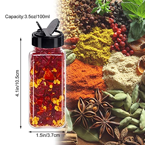 24 Pack 3.5 oz Square Plastic Spice Jars