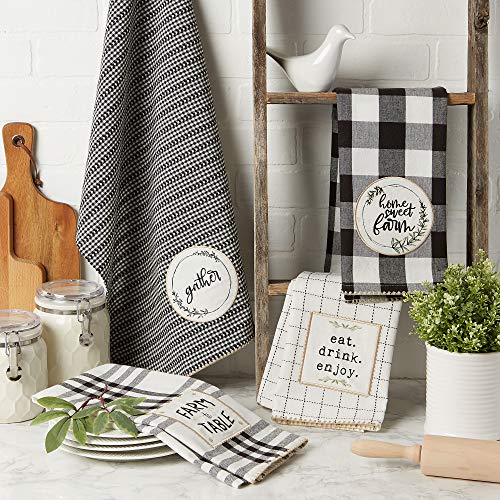 Home Sweet Farmhouse Kitchen Collection (Black / Dishtowel Set, 18x28")
