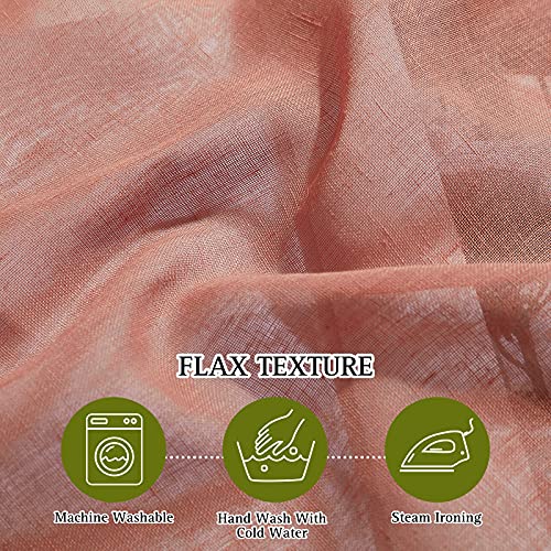 Semi Sheer Linen Patio Curtains for Sliding Door (70"W x 84"L (Pack of 2) / Burnt Orange)