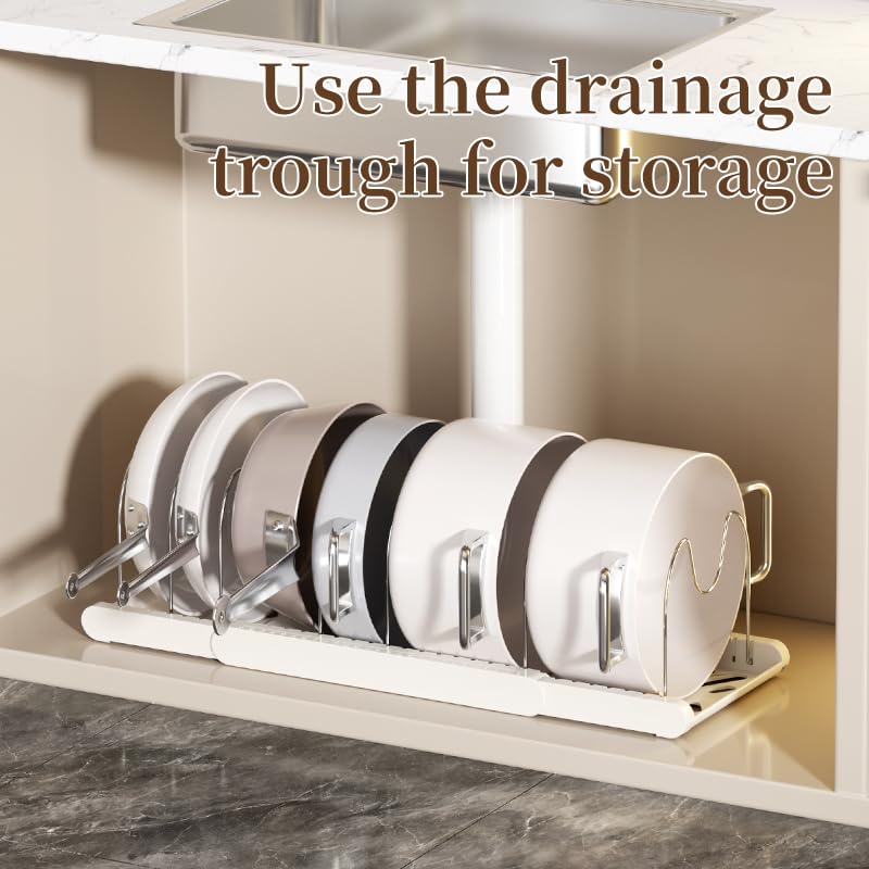 Expandable Pots and Pans Organizer Under Cabinet