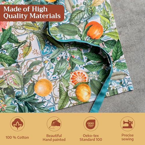Aprons for women with Pocket 100% Cotton Pack of 1 (015 - Agrume)