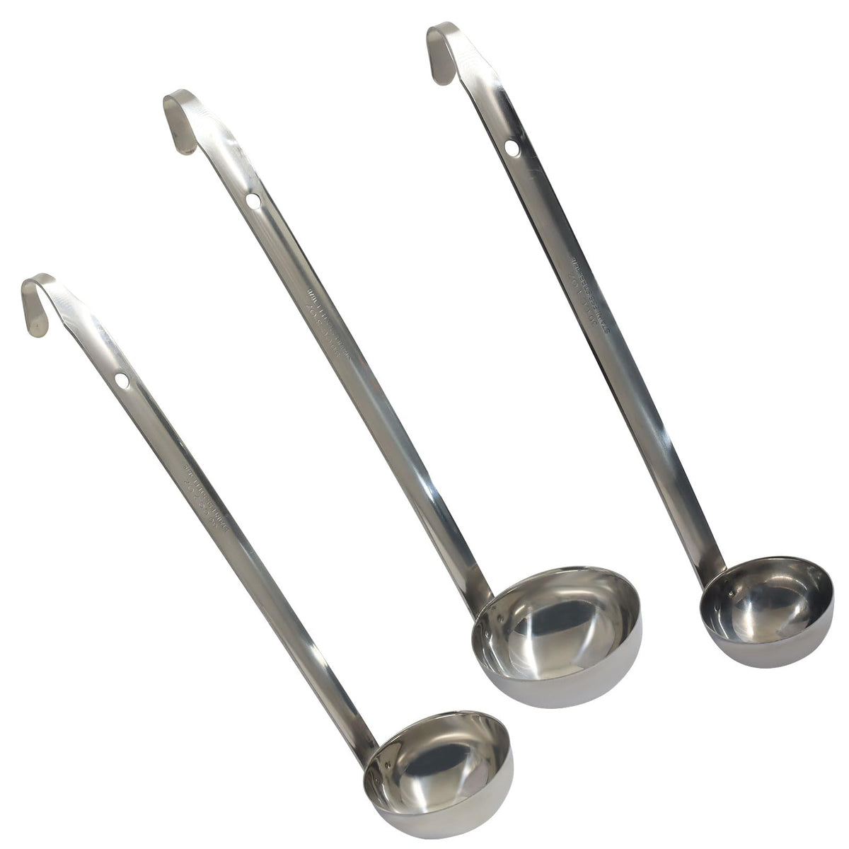 3 Pcs Stainless Steel Soup Ladle Set (3 oz)