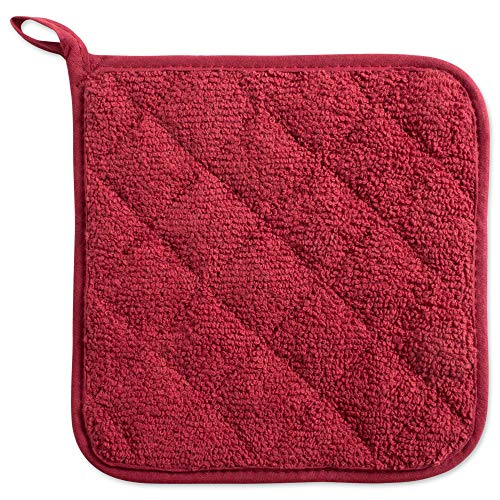 Basic Terry Collection Quilted 100% Cotton (Potholder (3 Piece) / Barn Red)
