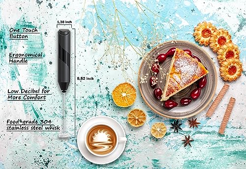 Milk Frother with Stand (Pure Black)