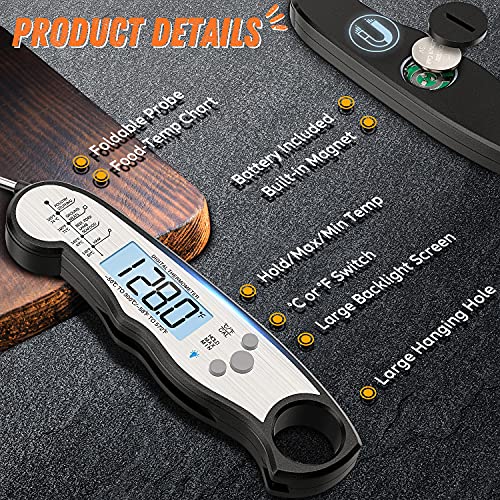 Digital Meat Thermometer (Black - Sliver)