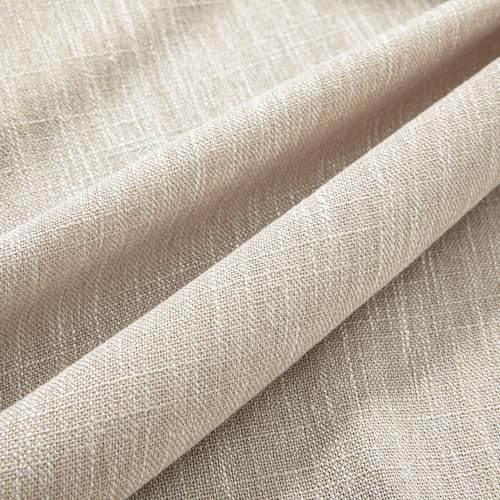 Oatmeal French Door Curtains for Door Window 40 Inch Length 2 Panels Short Semi Sheer Light Filtering Curtain for Glass Small Window Drapes Rod Pocket for Bedroom Bathroom (26"W x 40"L (Pack of 2) / Taupe)